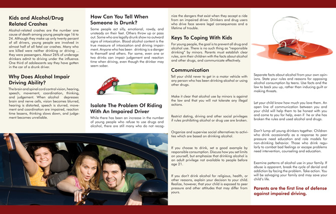 A Parent S Guide To Drinking Driving Drugs Pamphlet