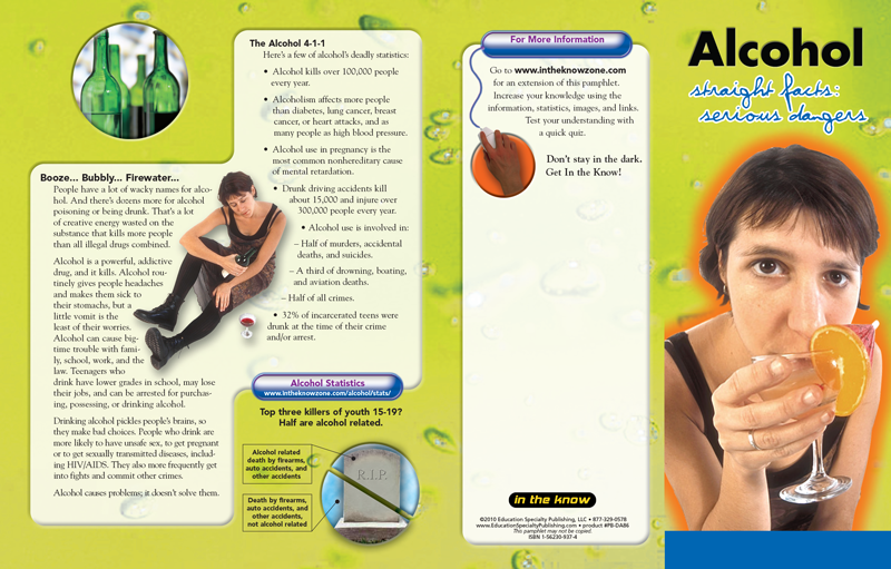 In the Know Alcohol, Straight Facts, Serious Dangers Pamphlet Prevention and Treatment