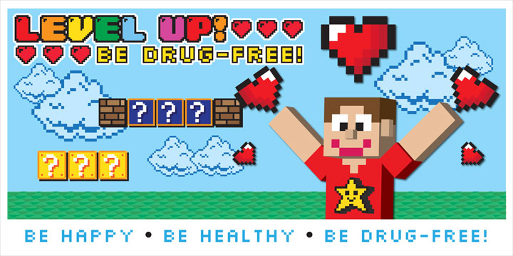 Level Up Banner Level Up Be Drug Free Red Ribbon Themes Ptrp