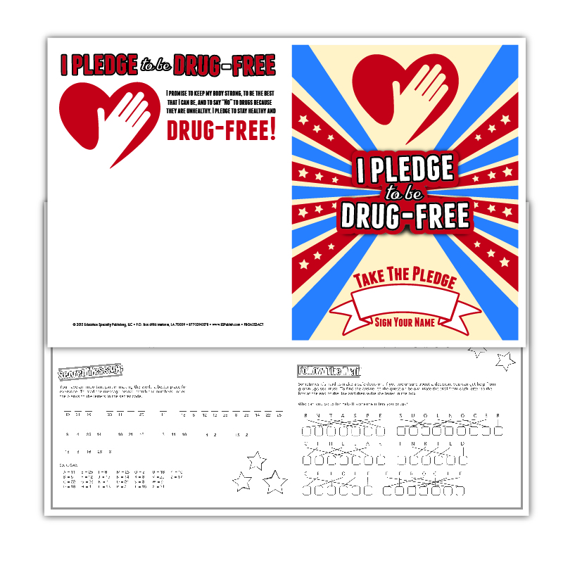  I Pledge To Be Drug Free Activity Sheet Prevention And Treatment 