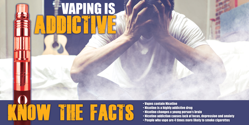“Vaping is Addictive” Banner | Prevention and Treatment Resource Press